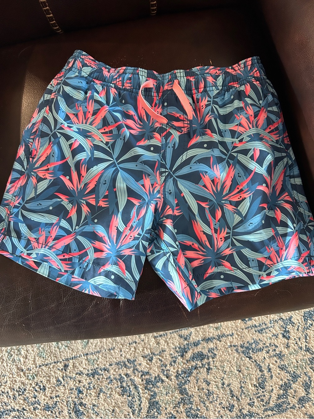 Youth Southern Tide Tropical Print Swim Trunks